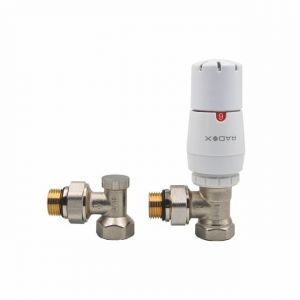 Set robineti calorifer ECON 1/2” x 1/2”, cu cap termostatic, coltar