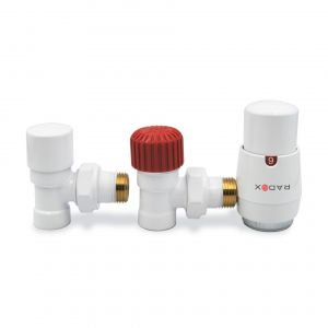 Set robineti calorifer  ROYAL 1/2” x 1/2”, cu cap termostatic, coltar 1